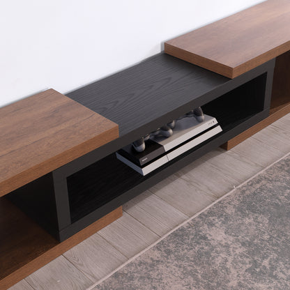 Tauris Astro Entertainment Center, TV Unit, Entertainment Unit 317cm Expandable Low Line Dark Oak Black Oak Lifestyle Image Detail