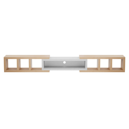 Tauris Astro Entertainment Cabinet, Extendable TV Unit, 317cm, Low Line Natural Oak White