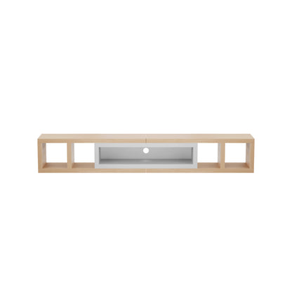 Tauris Astro Entertainment Cabinet, Extendable TV Unit, 317cm, Low Line Natural Oak White