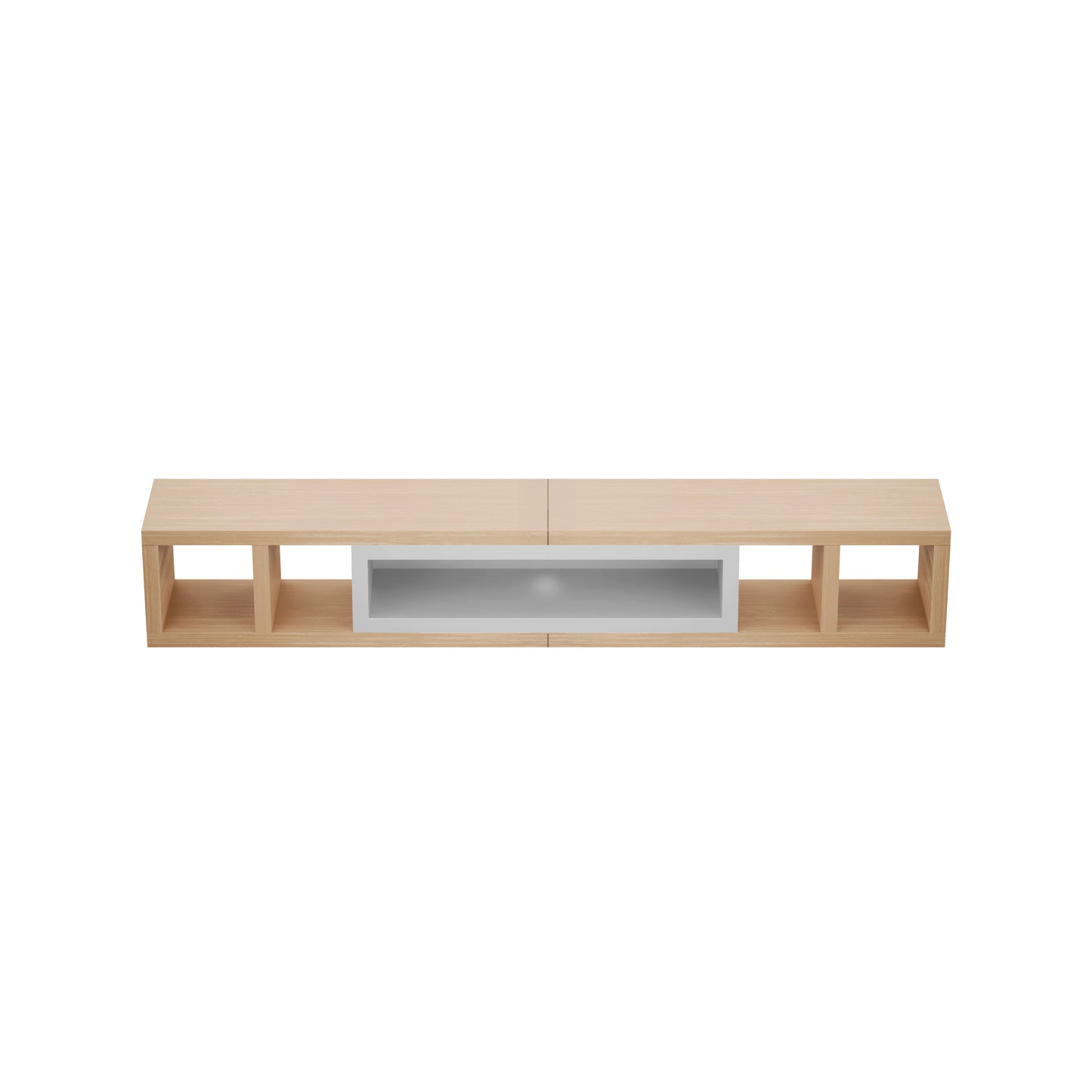 Tauris Astro Entertainment Cabinet, Extendable TV Unit, 317cm, Low Line Natural Oak White