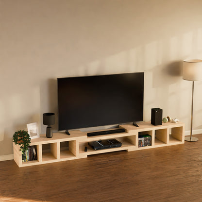 Tauris Astro Entertainment Cabinet, Extendable TV Unit, 317cm, Low Line Natural Oak