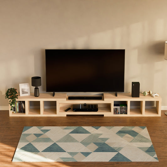 Tauris Astro Entertainment Cabinet, Extendable TV Unit, 317cm, Low Line Natural Oak