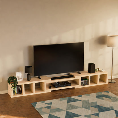 Tauris Astro Entertainment Cabinet, Extendable TV Unit, 317cm, Low Line Natural Oak