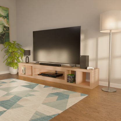 Tauris Astro Entertainment Cabinet, Extendable TV Unit, 317cm, Low Line Natural Oak