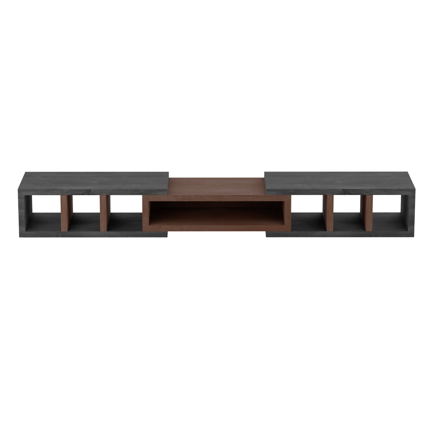 Tauris Astro Entertainment Cabinet, Extendable TV Unit, Extra Deep, 317cm, Low Line Black Oak Dark Oak