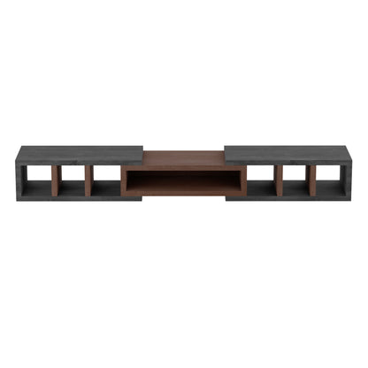 Tauris Astro Entertainment Cabinet, Extendable TV Unit, Extra Deep, 317cm, Low Line Black Oak Dark Oak