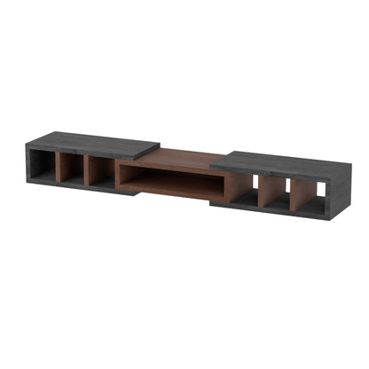 Tauris Astro Entertainment Cabinet, Extendable TV Unit, Extra Deep, 317cm, Low Line Black Oak Dark Oak