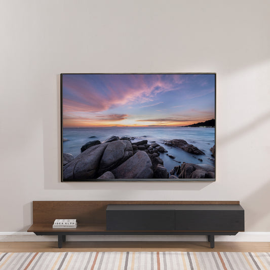 Tauris BOSTON2200DO TV Unit – 2200mm Wide Cabinet in Dark Oak & Black Finish