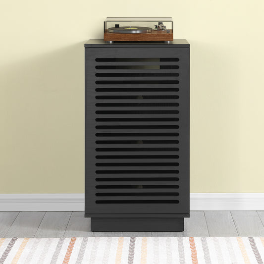 Tauris BURBANK HIFI Unit – Modern Black Audio Cabinet with Ventilated Slotted Doors