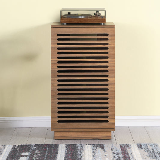 Tauris BURBANK HIFI Unit – Classic Walnut Audio Cabinet with Ventilated Slotted Doors