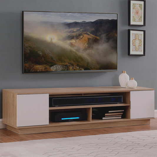 Tauris Delux Entertainment Center, TV Stand, Entertainment Unit 2000mm Sound Bar Space, Two Component Spaces Oak