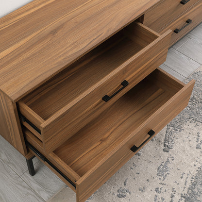 Tauris ELGIN2200WAL TV Unit – 2200mm Walnut Entertainment Cabinet with Drawers