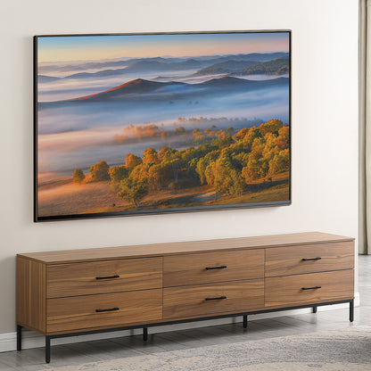 Tauris ELGIN2200WAL TV Unit – 2200mm Walnut Entertainment Cabinet with Drawers