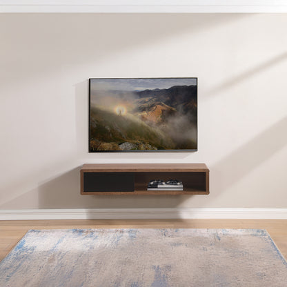 Tauris Hover Entertainment Center, TV Stand, Entertainment Unit 1200mm Wall Mount Unit Dark Oak