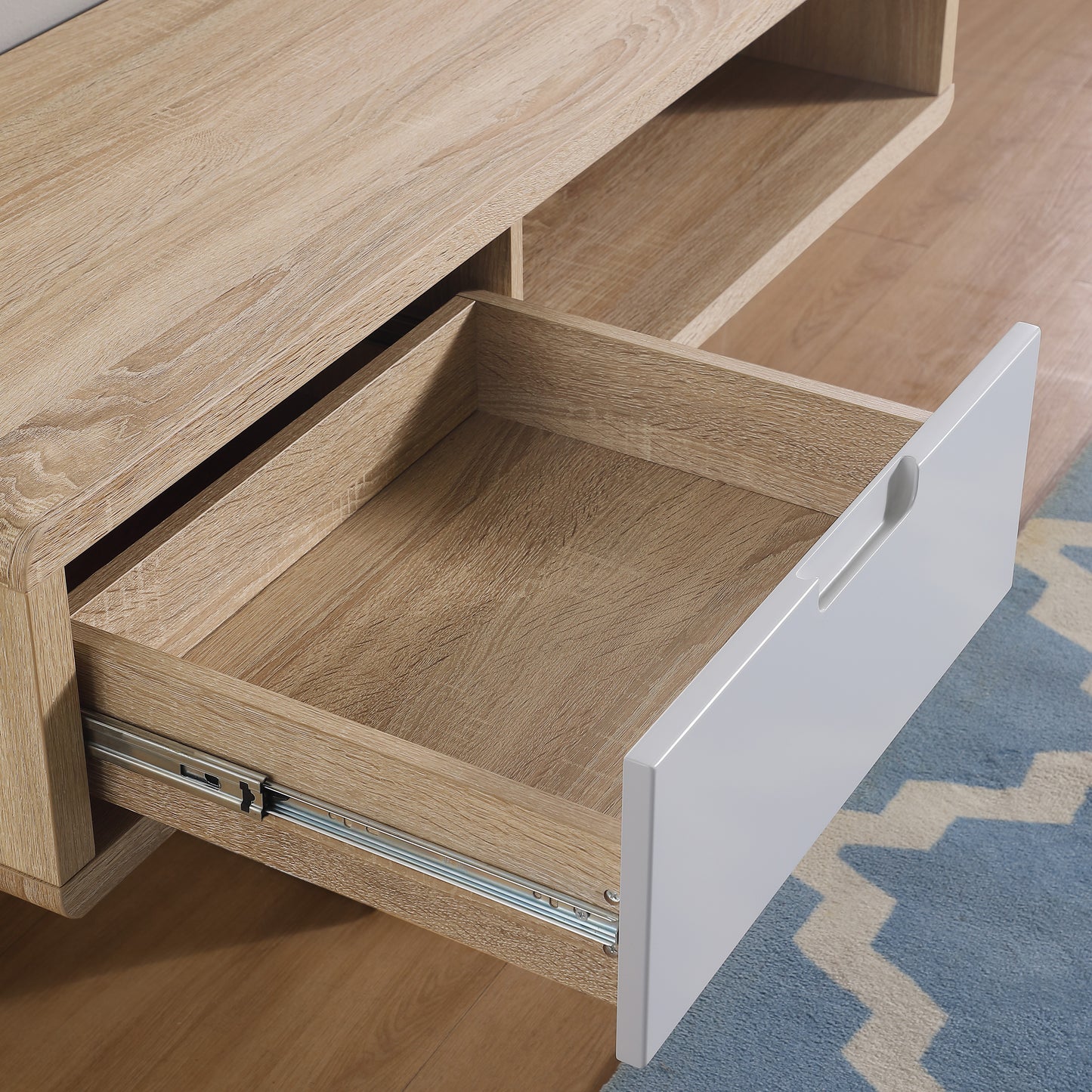 Tauris Hover Entertainment Center, TV Stand, Entertainment Unit 1200mm Wall Mount Unit Light Oak