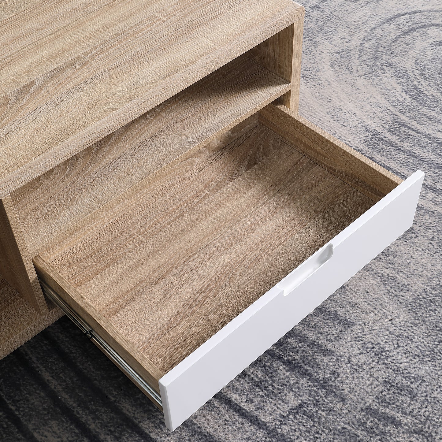 Tauris HOVERCTLO Coffee Table – Light Oak with Painted White Drawer