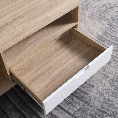 Tauris HOVERCTLO Coffee Table – Light Oak with Painted White Drawer