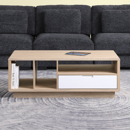 Tauris HOVERCTLO Coffee Table – Light Oak with Painted White Drawer