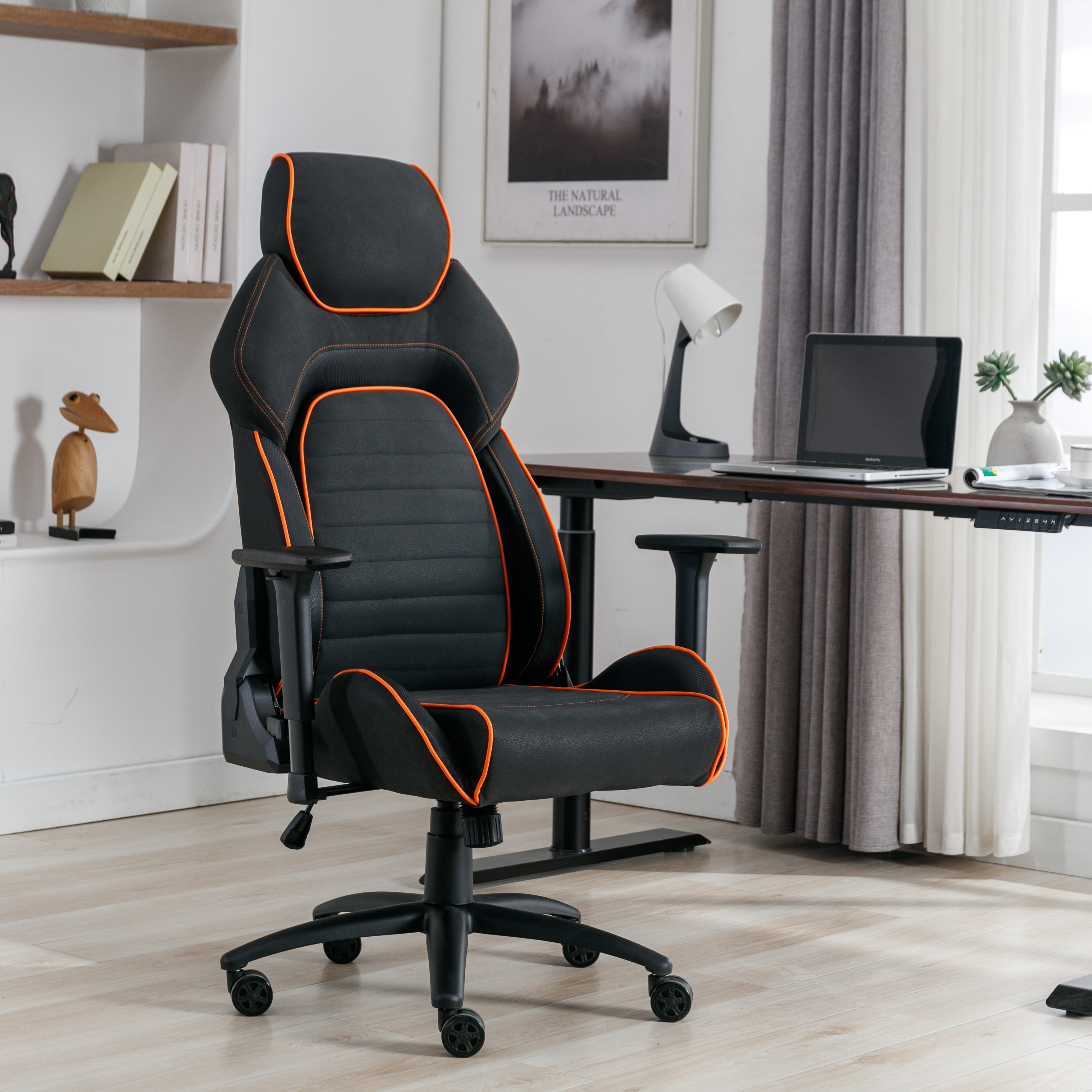 Orange and deals black gaming chair