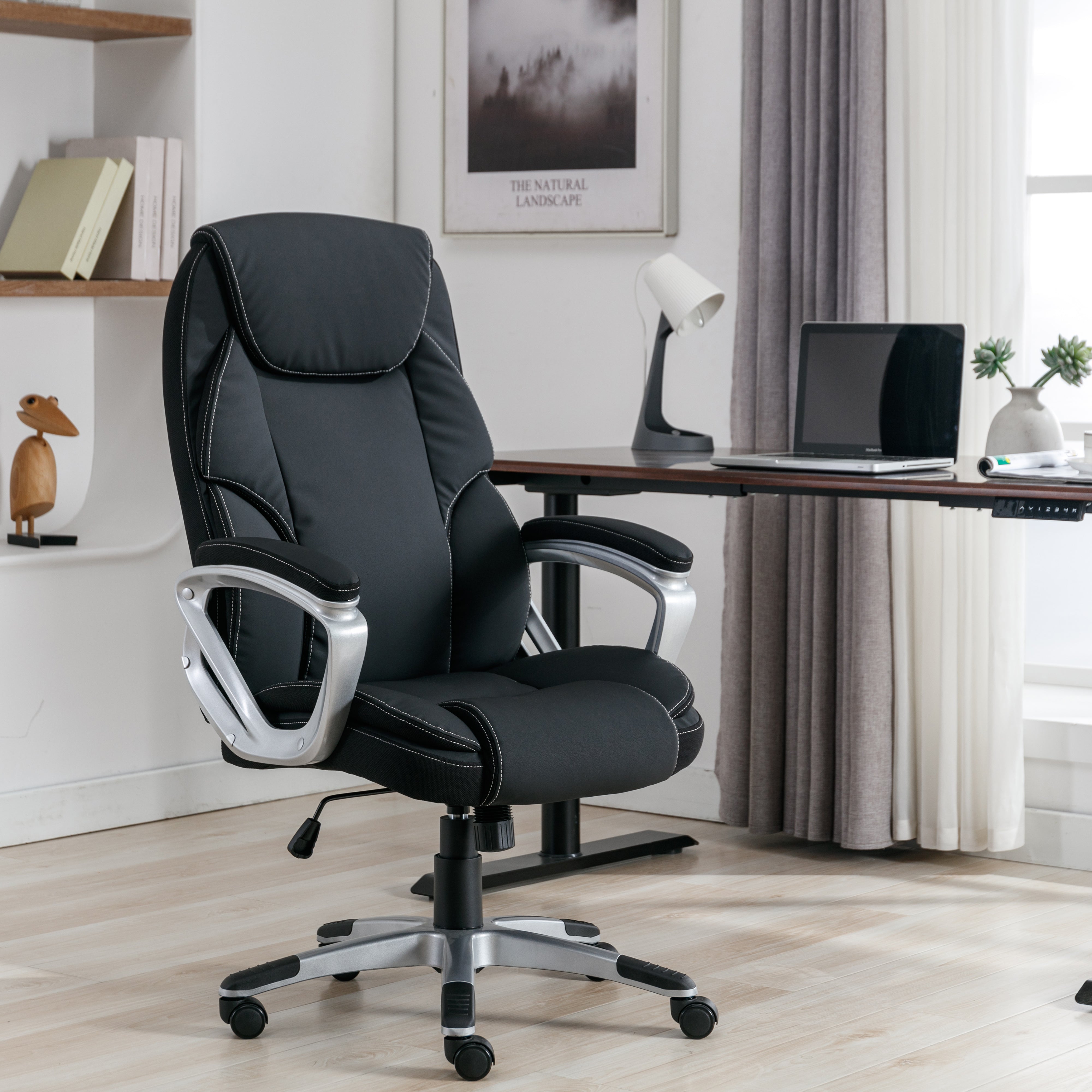 Tauris Legacy Ergonomic, Office Chair, Padded Arms Black – Tauris.com.au