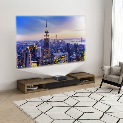 Tauris Split Entertainment Center, TV Cabinet, Entertainment Unit 2500mm Expandable Low Line Dark Oak