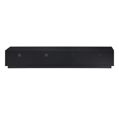 Tauris Suave Low Line TV Unit 2200mm , Sound Bar Shelf, Tempered Glass Top, Black