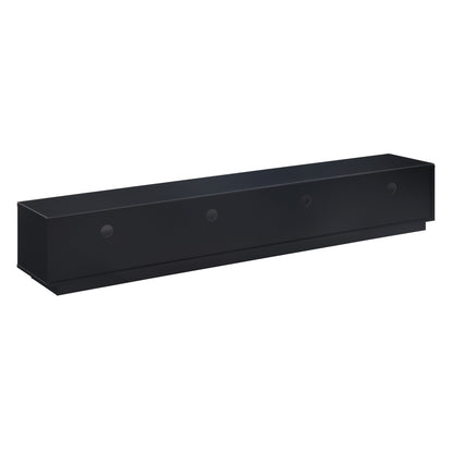 Tauris Suave Low Line TV Unit 2200mm , Sound Bar Shelf, Tempered Glass Top, Black