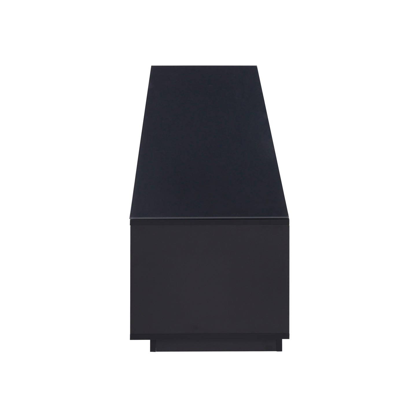 Tauris Suave Low Line TV Unit 2200mm , Sound Bar Shelf, Tempered Glass Top, Black