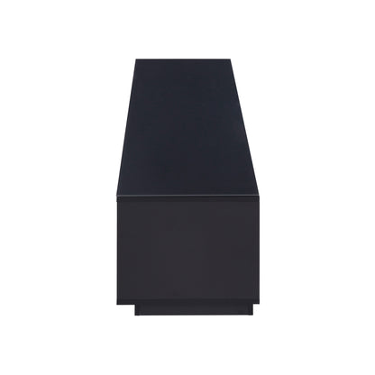 Tauris Suave Low Line TV Unit 2200mm , Sound Bar Shelf, Tempered Glass Top, Black