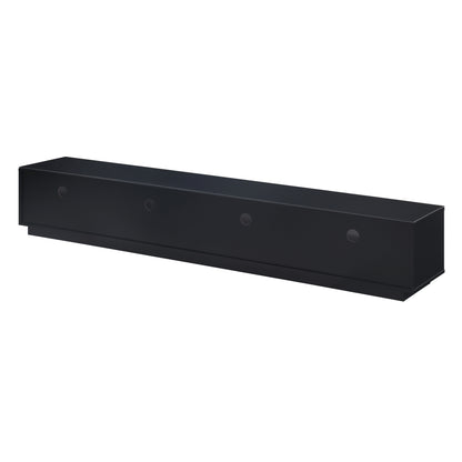 Tauris Suave Low Line TV Unit 2200mm , Sound Bar Shelf, Tempered Glass Top, Black