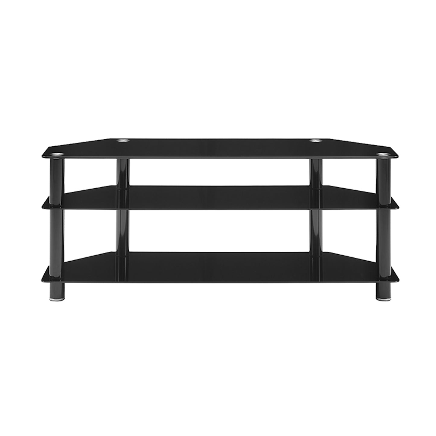 Tauris ACE Entertainment Center, TV Stand, Entertainment Unit 1200mm Tempered Glass and Steel Unit Black