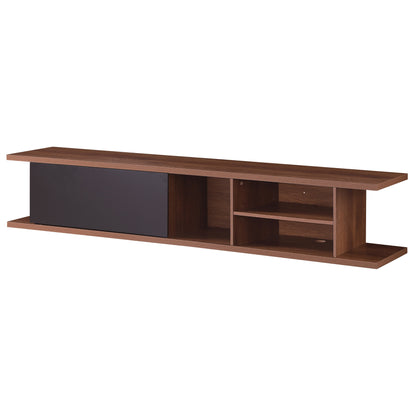 Tauris Auldrin 2000 Floating Entertainment Unit, Hovering Wall Mount Cabinet Dark Oak