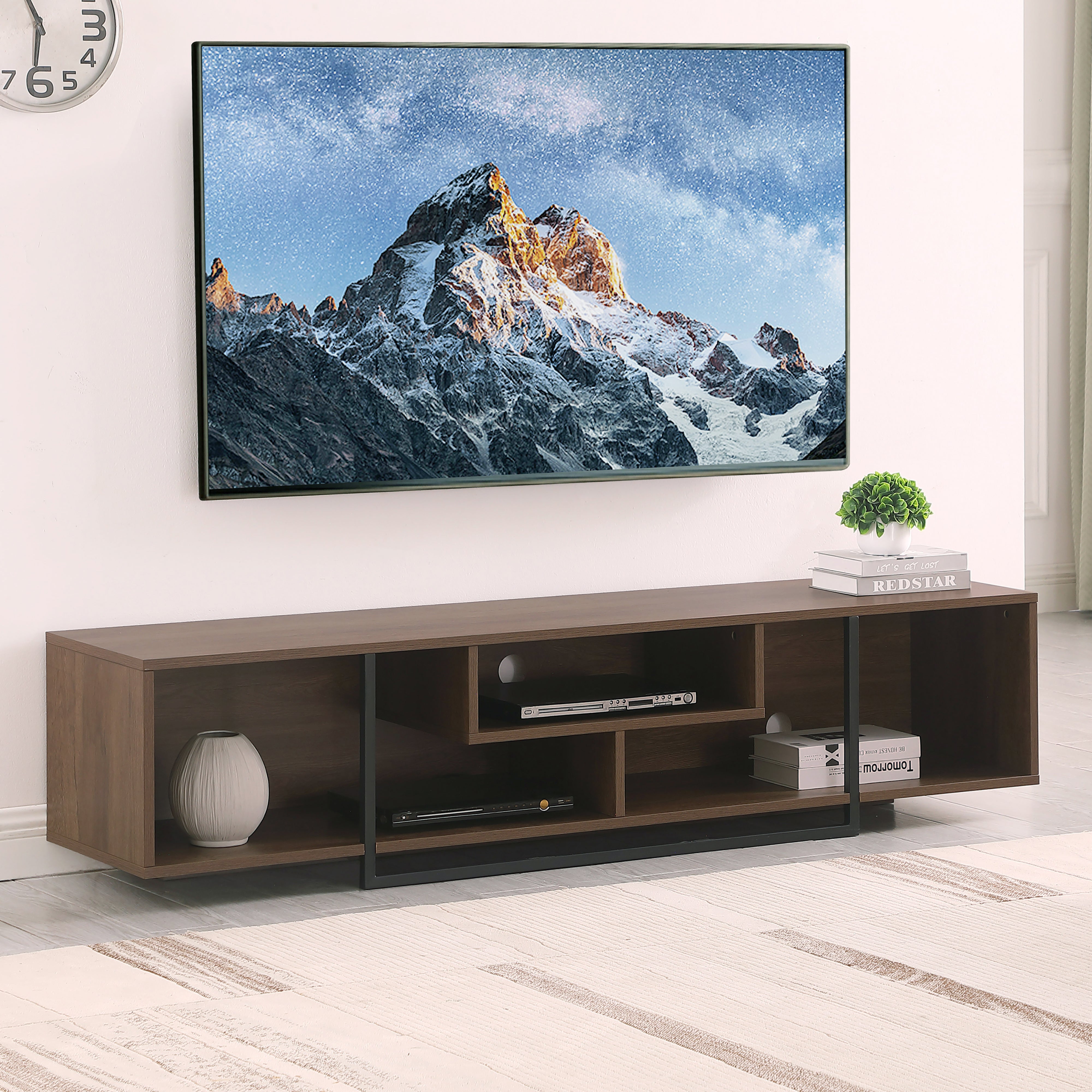 Dark oak deals tv table