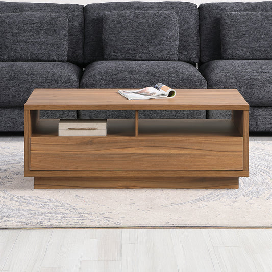 Tauris VICECTWAL Coffee Table – Walnut Finish with Drawer & Open Storage