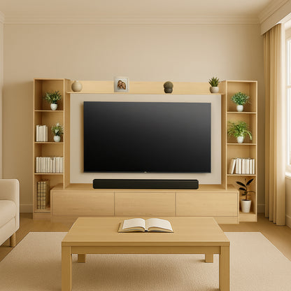Tauris View Entertainment Center, TV Cabinet, 2900mm Media Center, Natural Oak