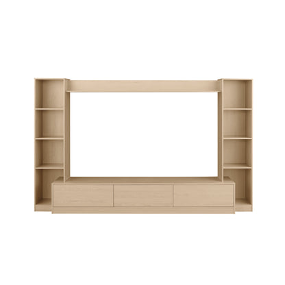 Tauris View Entertainment Center, TV Cabinet, 2900mm Media Center, Natural Oak