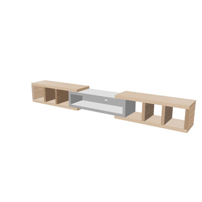 Tauris Astro Entertainment Cabinet, Extendable TV Unit, 317cm, Low Line Natural Oak White