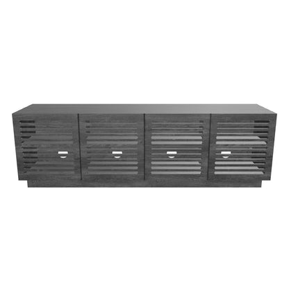 Tauris BURBANK2000BO TV Unit – 2000mm Extra Deep Black Oak Cabinet with Slotted Doors