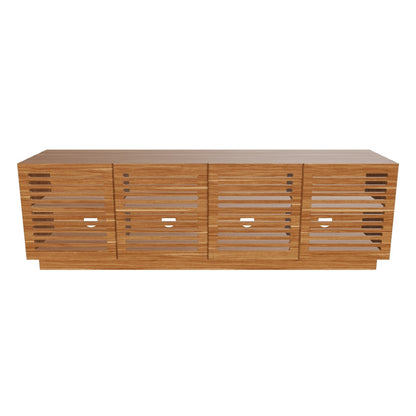 Tauris BURBANK2000WAL TV Unit – 2000mm Extra Deep Walnut Cabinet with Slotted Doors