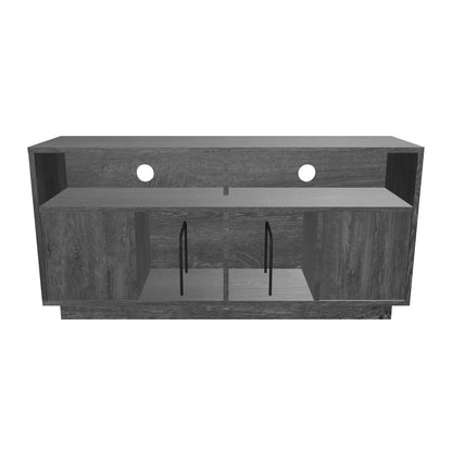 Tauris EDISON Media Stand 1400mm – Vinyl Record & Component Storage with Cupboards | Black Oak Finish