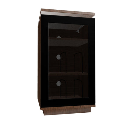 Tauris Hollywood Media Storage Cabinet, Lift Up Turntable Shelf, Vinyl Record Storage Racks, Tempered Glass, Dark Oak