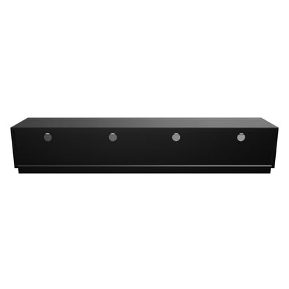 Tauris Suave Entertainment Center, TV Cabinet, Entertainment Unit 2000mm Low Line, Sound Bar Shelf, Tempered Glass, Black