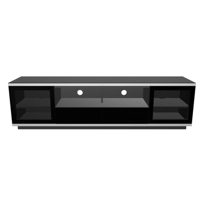 Tauris Titan Entertainment Center, TV Stand, Entertainment Unit 2100mm Two Component Spaces Tempered Glass, Black