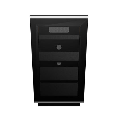 Tauris Titan Media Storage Cabinet, Hi Fi Cabinet, Tempered Glass Door, Black