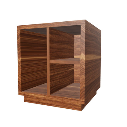 Tauris VICEETWAL Side Table – Walnut Veneer Cube Table with Open Storage
