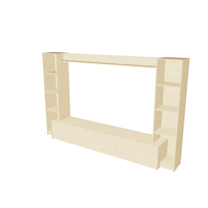 Tauris View Entertainment Center, TV Cabinet, 2900mm Media Center, Natural Oak