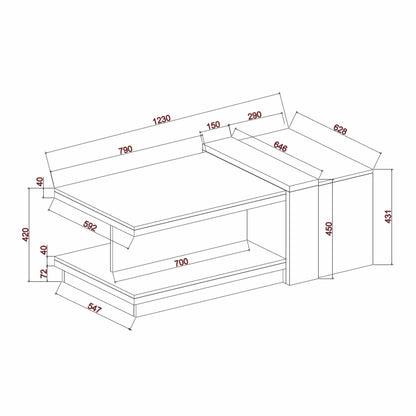 Duet Coffee Table Oak and White Home Living Store