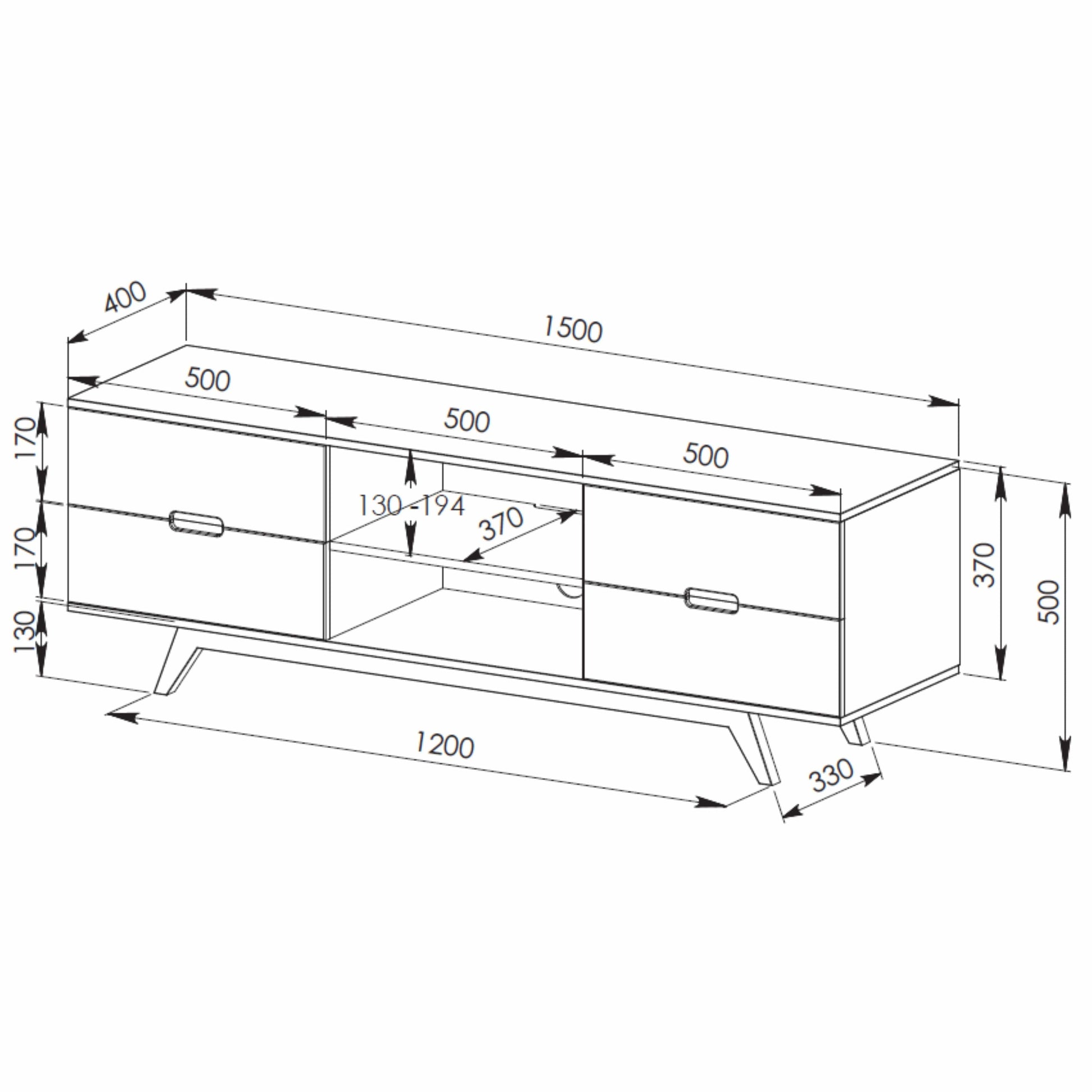 NOVA 1500 Entertainment Unit Grey by Tauris™ Furniture > Entertainment Centers & TV Stands HLS